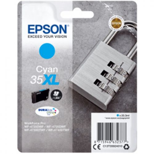 EPSON Singlepack Cyan 35XL DURABrite Ultra Ink , Epson , EPSC13T35924010 , 8715946632377